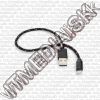 Olcsó iPhone USB Lightning kábel 30cm *Cipőfűző* *Hengeres* *Fekete* (IT12725)